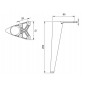 PMO Picior 220 conic, H=200mm, negru mat